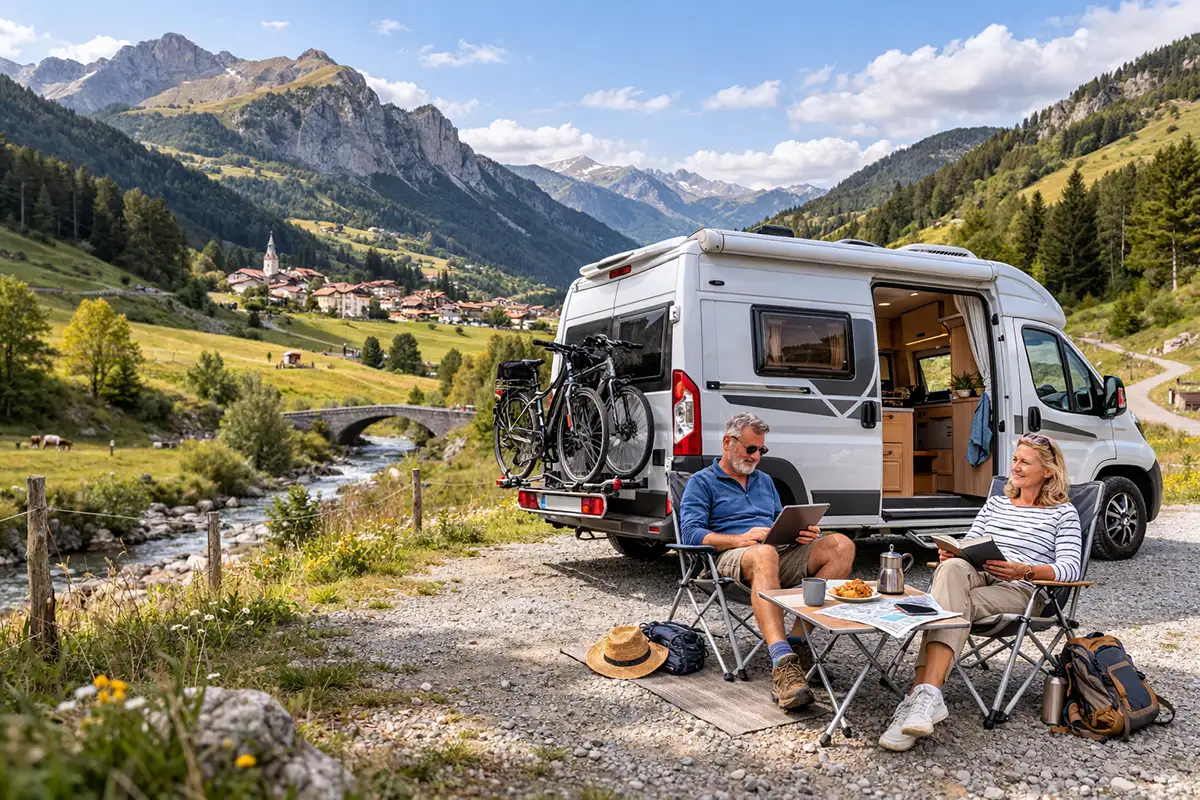 ouwe stel op camping